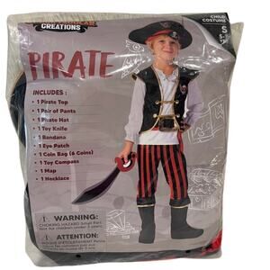 SpookTacular Creations Pirate Halloween Costume Kids Small Size 5-7 years